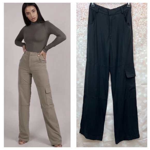 NWT AYM Studio Spencer Trouser in Black, Cargo Pants, Hailey Bieber FAVE - Picture 1 of 12